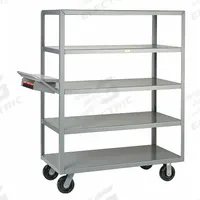 LITTLE GIANT Utility Cart: 3,600 lb, 5 Shelves, 76 in L x 30 in W x 64 in H Overall Dim, Flat (MPN 5M-3060-6PH-WSP). Key specifications — Caster Wheel/Tread Material: Phenolic; Brand: LITTLE GIANT; Caster/Wheel Configuration: (2) Rigid.