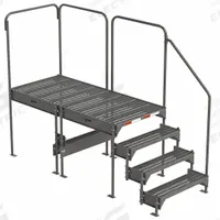 EGA Work Platform: 3 ft Platform Ht - Max, 34.6 in x 76.8 in, Steel, 500 lb Load Capacity (MPN CW7-36-4-6). Key specifications — Folding: Not Foldable; Mobility: Stationary; Use Location: Indoor; Brand: EGA; Color: Gray; Exit Direction: Left; Height Adjustability: Adjustable Height; Includes Handrails: Handrails Included.