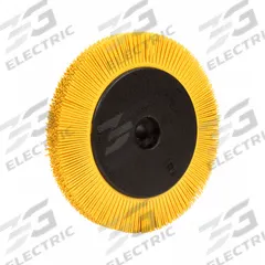 SCOTCH-BRITE Radial Bristle Brush: Type S, 8 in Dia x 1 in Wd, 1 1/4 in Arbor, Ceramic, Yellow, 2 PK (MPN 00048011330822). Key specifications — Brand: SCOTCH-BRITE.