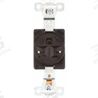 BRYANT Receptacle: Single, 6-15, Brown, 250V AC, 15 A, 2 Pole / 3 Wire (MPN 5661)