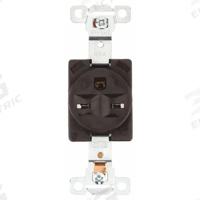 BRYANT Receptacle: Single, 6-15, Brown, 250V AC, 15 A, 2 Pole / 3 Wire (MPN 5661) - General Purpose Receptacles