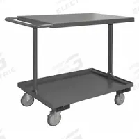 APPROVED VENDOR Utility Cart: 1,200 lb, 36 in L x 24 in W Shelf, 2 Shelves, Gray, Flat (MPN EAS-2436-95). Key specifications — Caster/Wheel Configuration: (2) Swivel with Brake; Brand: APPROVED VENDOR; Caster Wheel/Tread Material: Polyurethane.