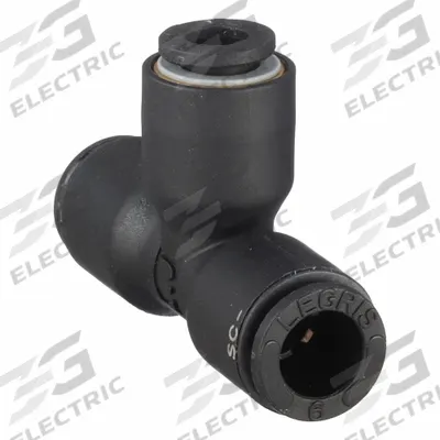 LEGRIS Push-Fit Tee Fitting: 6 mm OD x 4 mm OD x 6 mm OD Size, Tube x Tube x Push-to-Connect - Nylon & Nickel-Plated Brass Tube Fittings