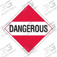 LABELMASTER Dangerous Placard: Dangerous, 10 3/4 in x 10 3/4 in, 10 3/4 in Label Ht, Vinyl, 25 PK (MPN Z-PSP1). Key specifications — Brand: LABELMASTER; Message: Dangerous.