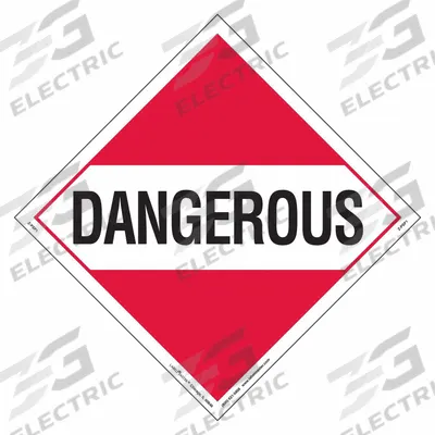 LABELMASTER Dangerous Placard: Dangerous, 10 3/4 in x 10 3/4 in, 10 3/4 in Label Ht