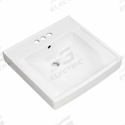 AMERICAN STANDARD Bathroom Sink: Decorum, White, Vitreous China, 21 in Overall Lg - One-Station Wall-Mounted Bathroom Sinks without Faucets