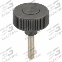Hand Knob: Knurled, Plastic w/ SS Thread, 3/8"-16 Thread, 40 mm Thread Lg, 50 mm Dia, Gray (MPN K0261.52A4X40). Key specifications — Brand: KIPP; Color: Gray.