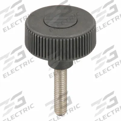 KIPP Hand Knob: Knurled, Plastic w/ SS Thread, 3/8"-16 Thread, 40 mm Thread Lg - Knurled Knobs with Threaded Stud
