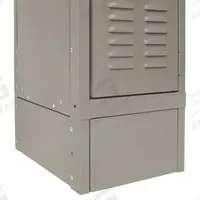 HALLOWELL Locker End Base: 1/8 in x 24 in x 6 in, 1/8 in Footplate Wd, Side, 1 Bases/Pedestal, Steel (MPN KCSB24PT). Key specifications — attr65850: KCSB24PT; attr65853: HALLOWELL; attr114203: Powder Coated; attr114205: Steel; attr114211: Base; attr114196: Tan; attr114193: Side.