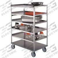 LAKESIDE Banquet Cart: 500 lb Max Load Capacity, 4 Shelves, 22 1/4 in Overall Wd, 50 in Shelf Lg (MPN 461). Key specifications — NSF Certified: No; Material: Stainless Steel; Brand: LAKESIDE; Includes Handle: Yes; Shelf Edge Style: Back and Sides Up.