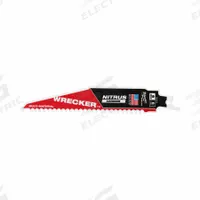 MILWAUKEE Reciprocating Saw Blade: 6 Teeth per Inch, 6 in Blade Lg, 0.05 in Blade Thick, Carbide (MPN 48-00-5371). Key specifications — attr1109198: 6; attr1109200: Rigid for Straight Cuts; attr1109201: Straight; attr1109209: MILWAUKEE.