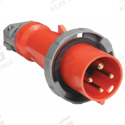 HUBBELL Pin and Sleeve Plug: Orange, 125/250V AC, Single Phase, 60 A, 3 Pole, 4 Wire - Watertight Plugs