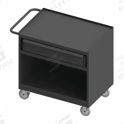 WESTWARD General Purpose Steel Mobile Workstation: 42 1/8 in x 24 1/4 in, Steel - Mobile Cabinet Benches with Open Storage & Drawers
