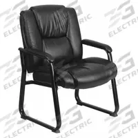 FLASH FURNITURE Frame Chair: Black, Black, 4 Casters/Glides, Sled Base/Waterfall Seat, 24 in Seat Wd (MPN GO-2138-GG). Key specifications — Brand: FLASH FURNITURE; Features: Waterfall Seat; Back Material: Faux Leather; Seat Material: Faux Leather; Chair Material: Faux Leather.
