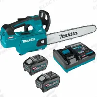 MAKITA Battery-Powered Chainsaws: 14 in Bar Lg, Top Handle, Adj/Auto Chain Oiler, 40 V, 30 cc (MPN GCU02T). Key specifications — Brand: MAKITA.
