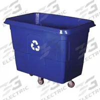 APPROVED VENDOR Cube Truck: 16 cu ft, 500 lb, 45 in L x 32 in W x 37 1/2 in H, (2) Rigid/(2) Swivel (MPN 36FK97). Key specifications — Container Legend: Recycling; Manufacturer Part Number: 36FK97; Brand: APPROVED VENDOR; Caster/Wheel Configuration: (2) Swivel; Color: Blue.