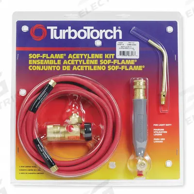 TURBOTORCH Air/Acetylene Kit: Soft Flame, CGA-520, External Lighter, Sof-Flame Series - Soft Flame Torch Kits for "B" Cylinders