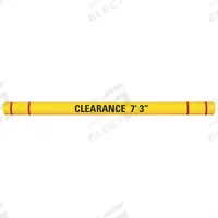 Clearance Bar with Custom Graphics Kit: 80 in Overall Lg, 5 in Outside Dia, Yellow, HDPE (MPN HTGRD480YR). Key specifications — Includes: (2) Eye Hooks; Color: Yellow; Includes Mounting Hardware: Mounting Hardware Included; Material: HDPE; Use Location: Outdoor; Stripe Color: Red; Brand: APPROVED VENDOR.