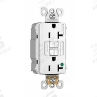 LEGRAND PLUGTAIL: Hospital Grade, Duplex, 5-20R, White, GFCI, 125V AC, 20 A, 2 Pole / 3 Wire (MPN PT2097HGW)