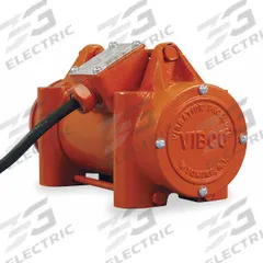 VIBCO Electric Vibrator: 2PX Series, 450 lbf, 230V AC, 1 A, 3,600 vpm, 4,500 lb Bin Wt Capacity (MPN 2PX-200-3-230V). Key specifications — attr661948: Group C and D; attr661947: 1 A; attr661979: 60 dBA; attr661970: 230V AC.