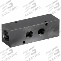 PNEUMADYNE INC Pipe Manifold Fitting: Inline, NPT x NPT, Rectangle, Aluminum, 3/4 in NPT, 3/8 in NPT (MPN M35-375-2). Key specifications — Material: Aluminum; Brand: PNEUMADYNE INC; Specific Fitting Shape: Rectangle.