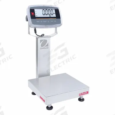 OHAUS Industrial Bench Scale: 12 in x 12 in, IP68/IP69K, Column-Mounted - Bench Scales with Column-Mounted Indicator