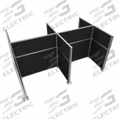 VERSARE Cubicle Kit: 72 in Overall Ht, 48 in_72 in Overall Wd, 8 Panels, Black, Fabric (MPN HPK-4P4-S-BLK). Key specifications — Panel Color: Black; Brand: VERSARE; Panel Material: Fabric.