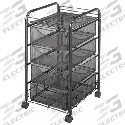 SAFCO Vertical File Cabinet: Black, 4 Drawers, 27 in Overall Ht, 17 in Overall Dp - Mobile File Cabinets