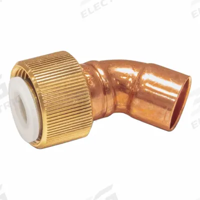 JW WINCO Fluid Valve Connector Piece: For GN 880, 45°, 22 mm Nominal Size, Copper - Fluid Drain Valve Fittings