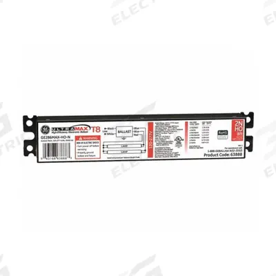 GE LAMPS Fluorescent Ballast: 120 to 277V AC, 1/2 Lamps Supported - Instant Start Electronic Fluorescent Ballasts