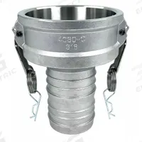 Cam and Groove Coupling: 4 in Coupling Size, 100 psi Max. Working Pressure @ 70 F, Male Hose Shank (MPN PLE144). Key specifications — Gasket Material: Nitrile; Fitting Type: Male Hose Shank; Includes Locking Arm: Yes; Body Material: 316 Stainless Steel; Brand: APPROVED VENDOR.