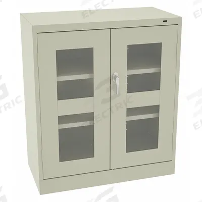 TENNSCO Storage Cabinet: 36 in x 24 in x 42 in, Frame, 2 Adj Shelves, Swing Handle & Keyed - Commercial Clearview Shelf Cabinets