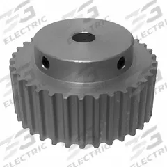 DAYTON Timing Pulley: Curvilinear, Fixed, For 15 mm Belt Wd, 15 Teeth, 5 mm Pitch, Aluminum (MPN 15-5M15M6A6). Key specifications — Brand: DAYTON; Finish: Clear Anodized; For Belt Series: Powerhouse®.