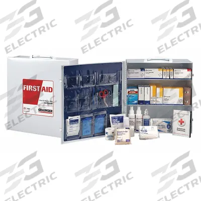 FIRST AID ONLY First Aid Kit and Housing: Gen Purpose, 100 People Served, 404 Components - General Purpose First Aid Cabinets
