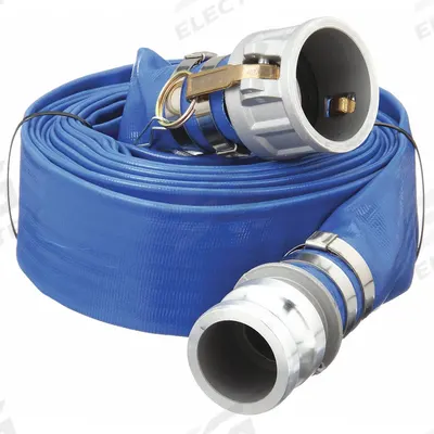 APPROVED VENDOR Water Discharge Hose: 4 in Hose Inside Dia., 25 ft Hose Lg, 70 psi, Blue - PVC Water Discharge Hose Assemblies with Synthetic Fabric Reinforcement