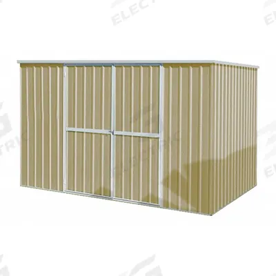 APPROVED VENDOR Storage Shed: 11 ft W x 6 ft D x 6 ft H, 347 cu ft, Beige - Steel with Single-Slope Roof Sheds