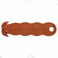 KLEVER Safety Cutter: 4 5/8 in Overall Lg, Contoured Handle, Textured, Stainless Steel, Brown, 10 PK (MPN KCJ-1SSNX). Key specifications — attr307620: Brown; attr307617: Contoured; attr307618: Textured; attr307619: Stainless Steel; attr307627: NSF Certified; attr324885: KLEVER.
