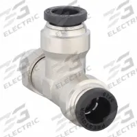 PARKER Push-Fit Tee Fitting: 5/16 in OD x 5/16 in Pipe x 5/16 in OD Size, Brass, 2 in Overall Lg (MPN W171PLP-5-2). Key specifications — Brand: PARKER.