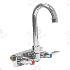 ADVANCE TABCO Gooseneck Kitchen/Bathroom Faucet: Heavy Duty, Brass, Centerset, Wall, Chrome, Lever (MPN K-59). Key specifications — Series: Heavy Duty; Brand: ADVANCE TABCO.