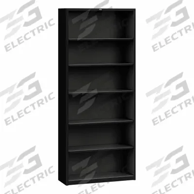 HON Bookcase: Black, Steel, 81 1/8 in Overall Ht, 34 1/2 in Overall Wd, 12 5/8 in Overall Dp - Stationary Bookcases
