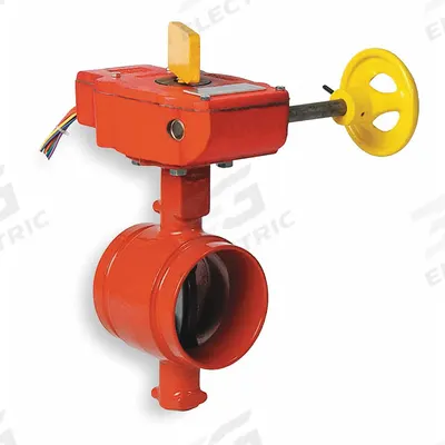 GRUVLOK Butterfly Valve: 6 in Pipe Size, Clamp, 300 psi Max. Pressure (CWP), For Water Media - Ductile Iron Fire-Protection Butterfly Valves