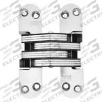 SOSS Concealed Hinge: 4 5/8 in Leaf Ht, 1 1/8 in Leaf Wd, Full Mortise Mounting, 4 Holes per Leaf (MPN 218US26D). Key specifications — Brand: SOSS; Finish: Satin Chromium-Plated.