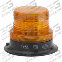 GROTE Strobe Light: Strobe, Amber, 5 3/16 in Overall Wd, 3 5/8 in Overall Ht, Incandescent, 12/80V (MPN 77103). Key specifications — Operating Voltage: 12/80V; Electrical Connection: Blunt Cut Wires; Mount Type: Screw; Brand: GROTE; Shape: Round.