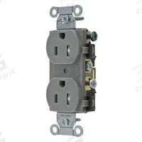 BRYANT Receptacle: Duplex, 5-15, Gray, 125V AC, 15 A, 2 Pole / 3 Wire (MPN CBRS15GRYTR)