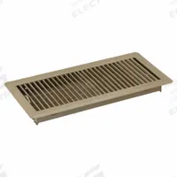 Floor Register: Floor, 7 1/2 in H, 15 1/2 in W, Louvered, Powder Coated, Brown, Steel Grille (MPN 4MJE8). Key specifications — Adjustable Blades: No; Brand: APPROVED VENDOR; Airflow Directions: One-Way; Grille Color: Brown.