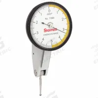 STARRETT Tilted-Face Dial Test Indicator: 0 in to 0.01 in, Horizontal, Inch, 0.0001 in (MPN 708ACZ). Key specifications — attr1184166: Tool Post Holder; attr1200917: Tilted-Face Dial Test Indicator; attr1184127: 708ACZ; attr1184167: STARRETT; attr1184108: 0.0001 in.