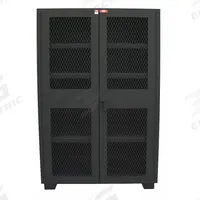 JAMCO Storage Cabinet: 48 in x 24 in x 78 in, 4 Adj Shelves, Swing Handle & Padlock Hasp, Legs (MPN DJ248BL). Key specifications — Brand: JAMCO; Body Panel Type: Ventilated; Base Type: Legs; Cabinet Color: Black; Frame Assembled: Assembled.