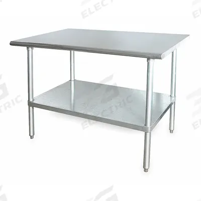 APPROVED VENDOR Work Table: Fixed Ht, Stainless Steel, 72 in x 24 in - Stainless-Steel-Top Worktables