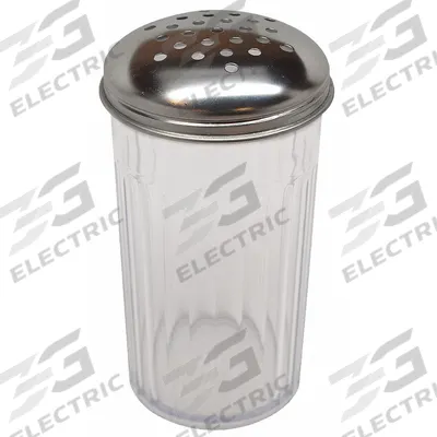 CARLISLE Base w/Shaker Top: 12 oz Capacity, Plastic, Clear, 5 1/2 in Overall Ht - Canister Pourers & Shakers