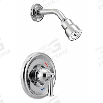 CFG Shower Faucet: Capstone, 2.5 gpm Fixed Showerhead Flow Rate, Brass, Chrome Finish - Shower Faucets with Fixed Showerheads